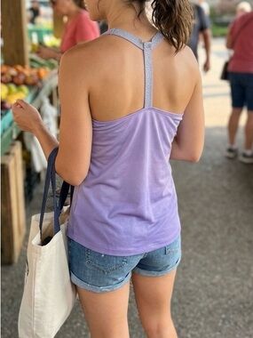 Lavender Performance Tank Top with Glitter Straps